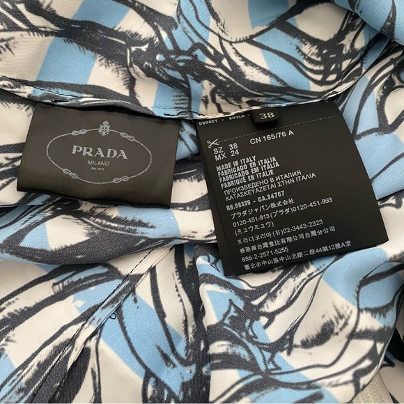 PRADA Banana Stripe Collared Midi Dress - Picture 8 of 11